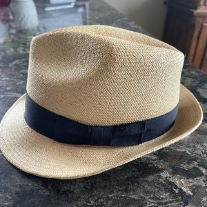 Straw fedora hat